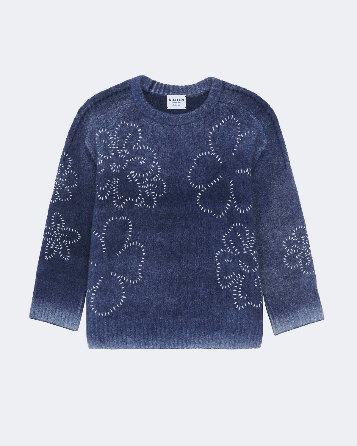 Pull en cachemire bleu pour femme - Kujten packshot