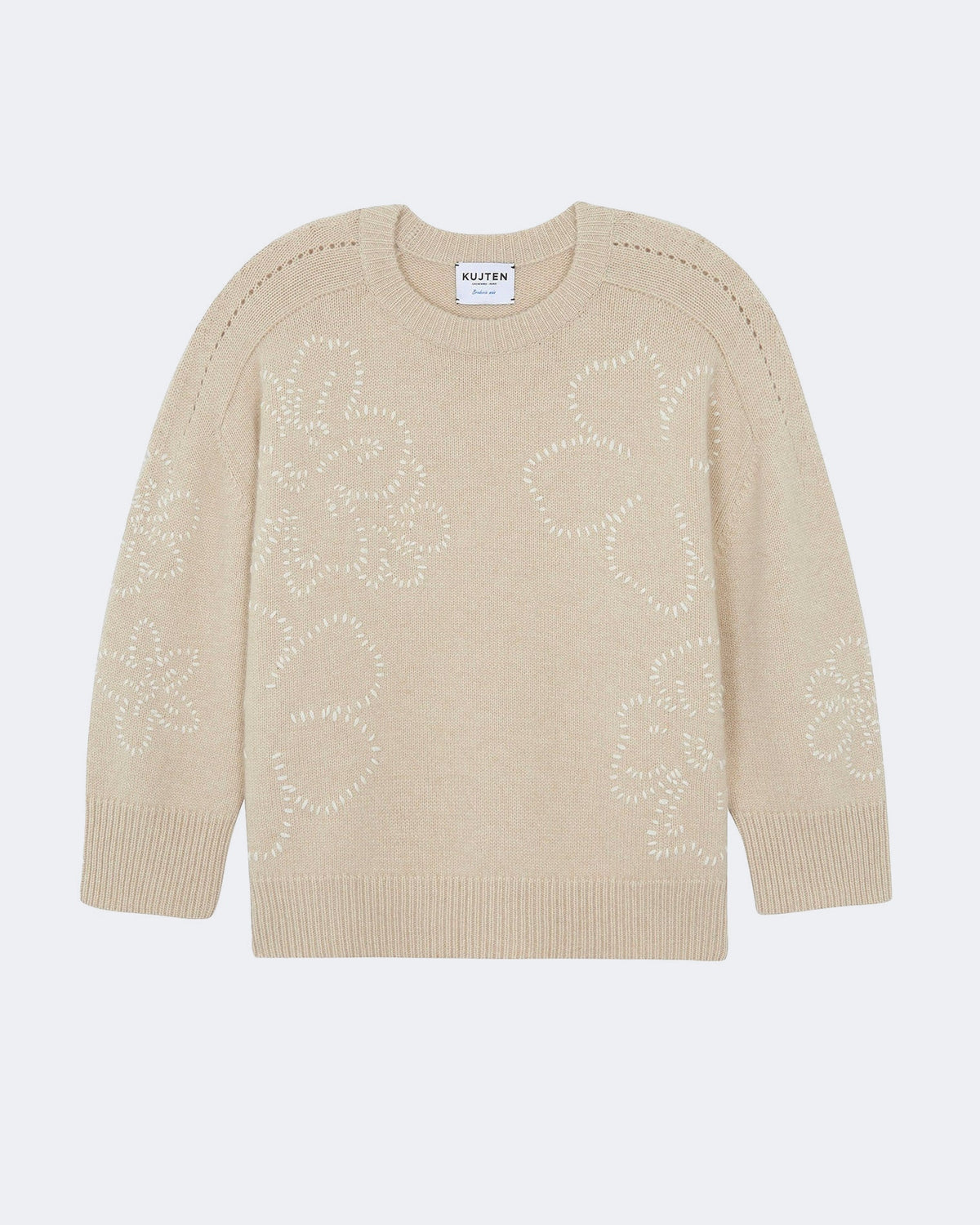 Pull en cachemire beige pour femme - Kujten packshot