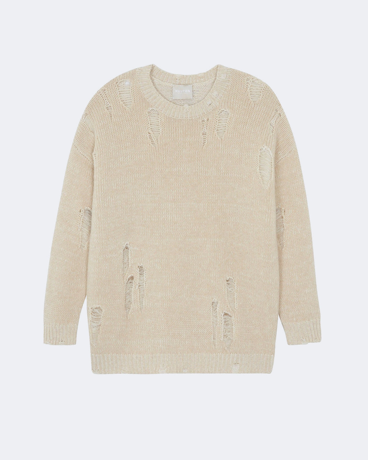 Pull en cachemire beige pour femme - Kujten packshot