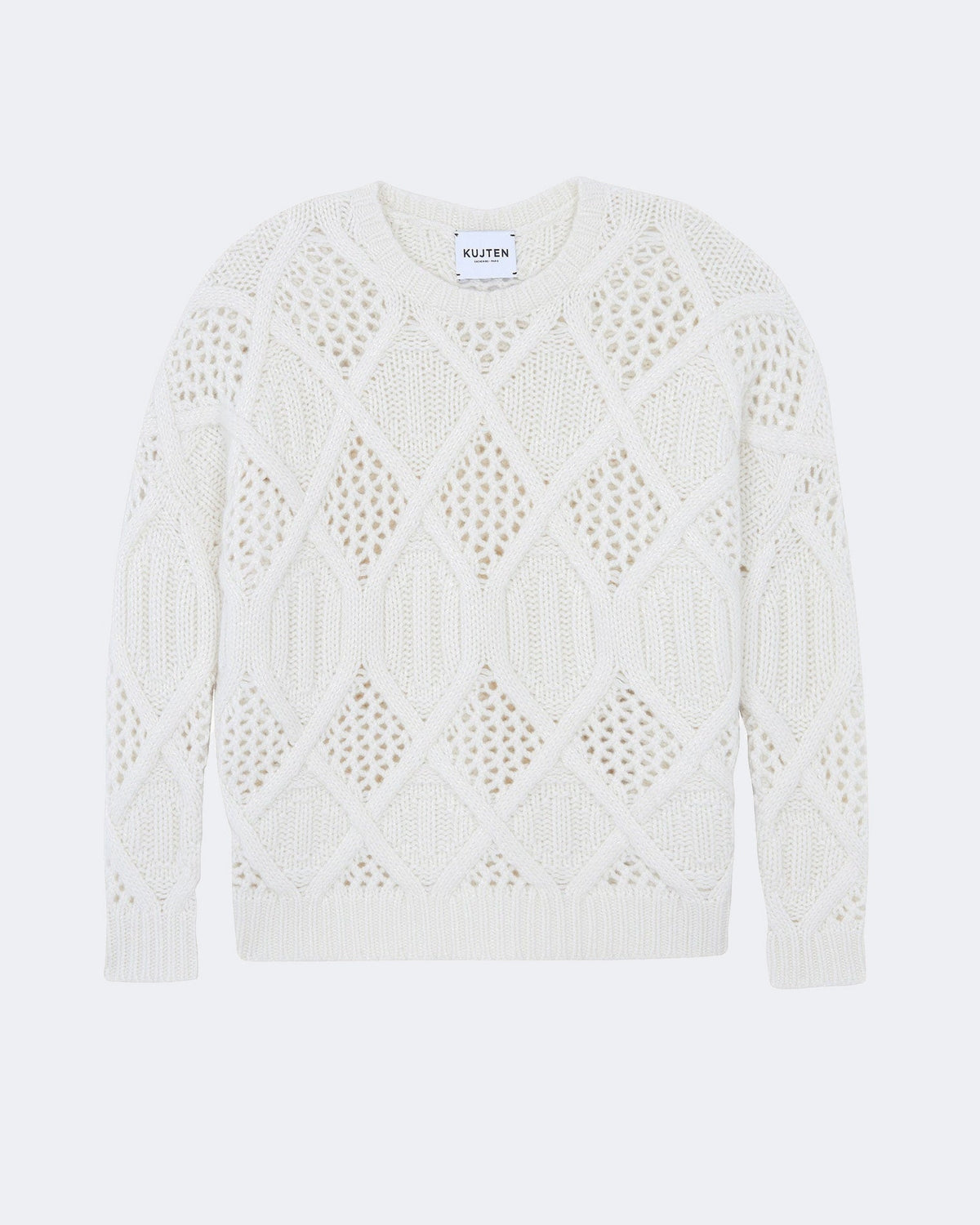 Pull en cachemire blanc pour femme - Kujten packshot