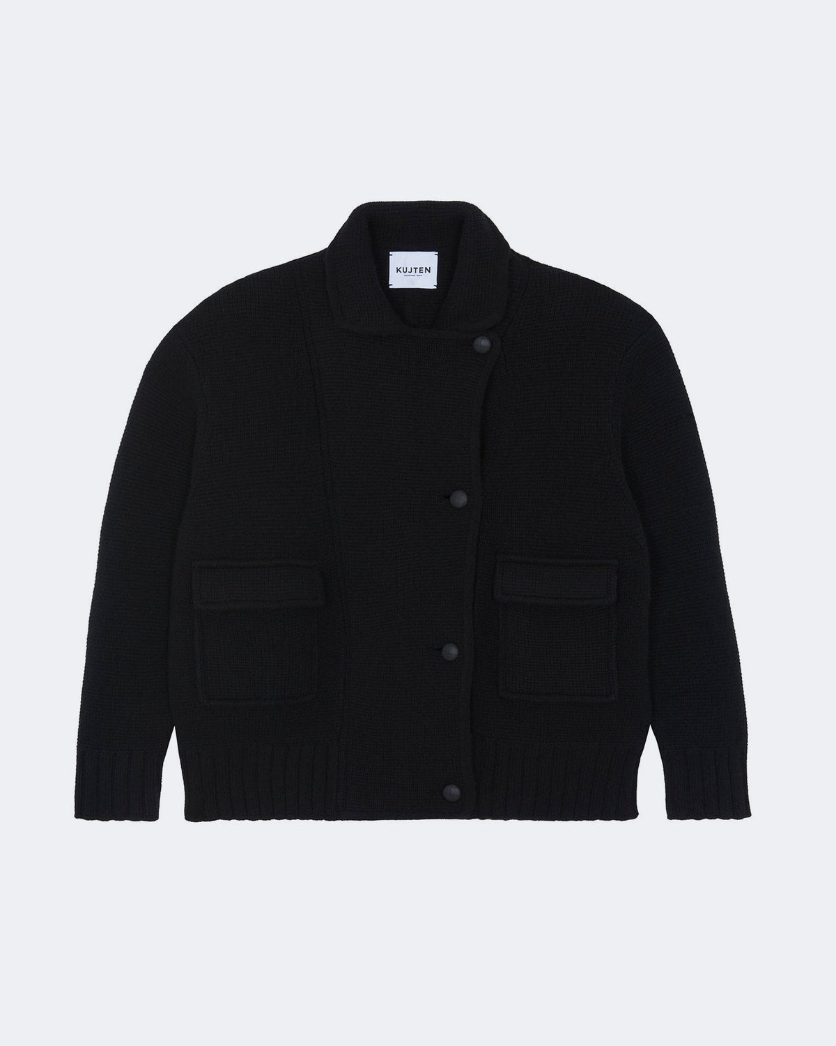 Veste en cachemire noir pour femme - Kujten packshot