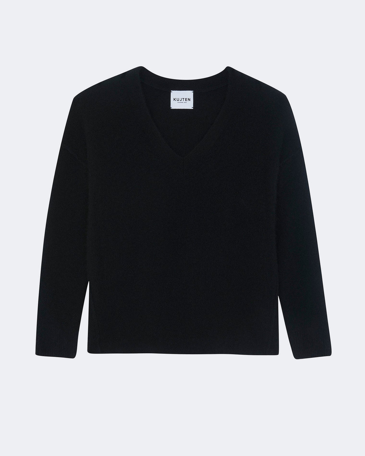 Pull catherine tricotage jersey noir - Kujten packshot