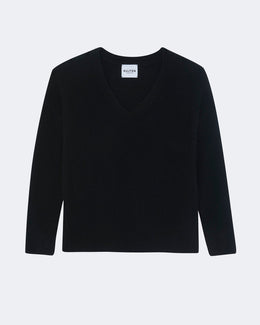 Pull catherine tricotage jersey noir - Kujten packshot