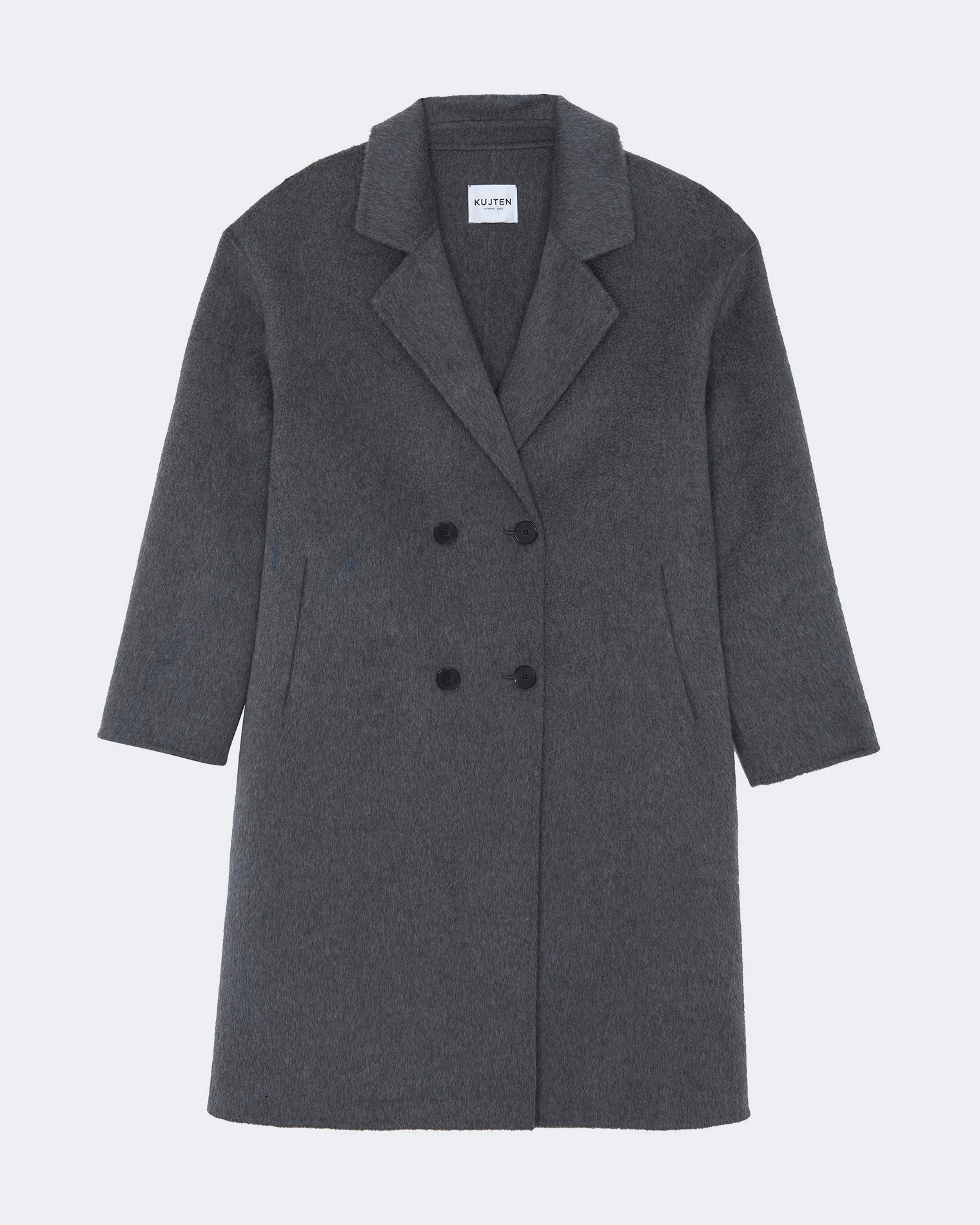 Straight Woman Flannel Gray Cashmere Sweater | Kujten Cashmere