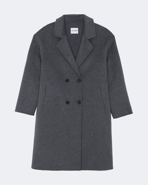 Straight Woman Flannel Gray Cashmere Sweater | Kujten Cashmere