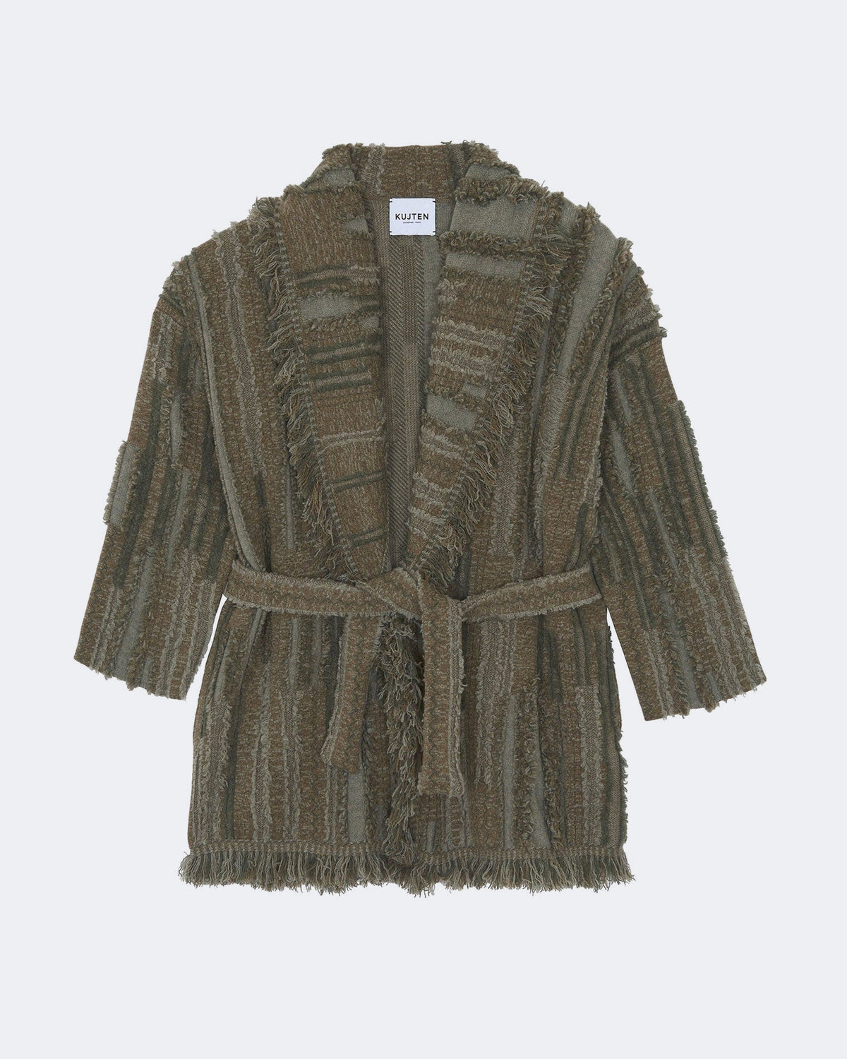Veste en cachemire kaki pour femme - Kujten packshot
