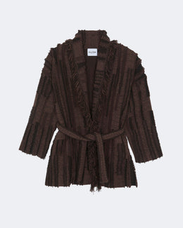 Veste en cachemire marron pour femme - Kujten packshot