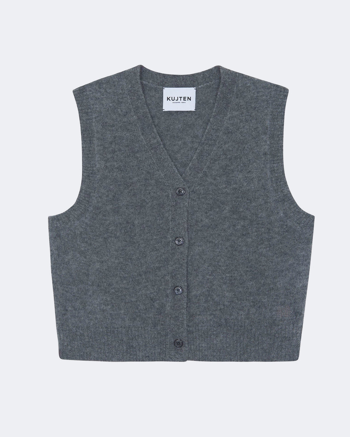 Gilet en cachemire gris pour femme - Kujten packshot