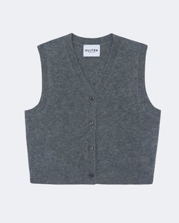 Gilet en cachemire gris pour femme - Kujten packshot