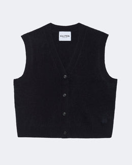 Gilet en cachemire noir pour femme - Kujten packshot