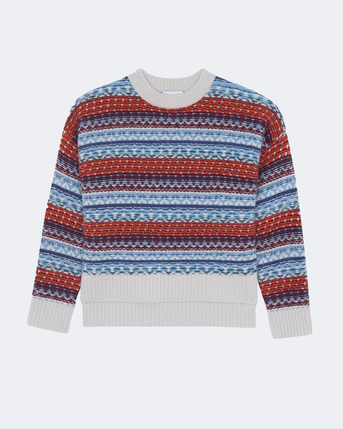Pull en cachemire bleu et orange et multicolore pour femme - Kujten packshot