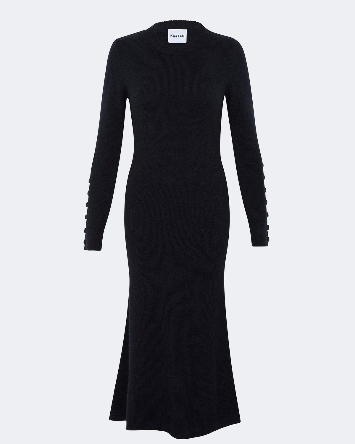 Robe en cachemire noir pour femme - Kujten packshot