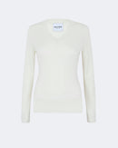 Pull en cachemire blanc pour femme - Kujten packshot