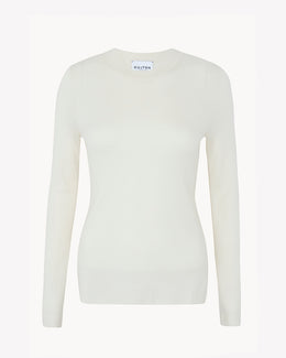Pull en cachemire blanc pour femme - Kujten packshot