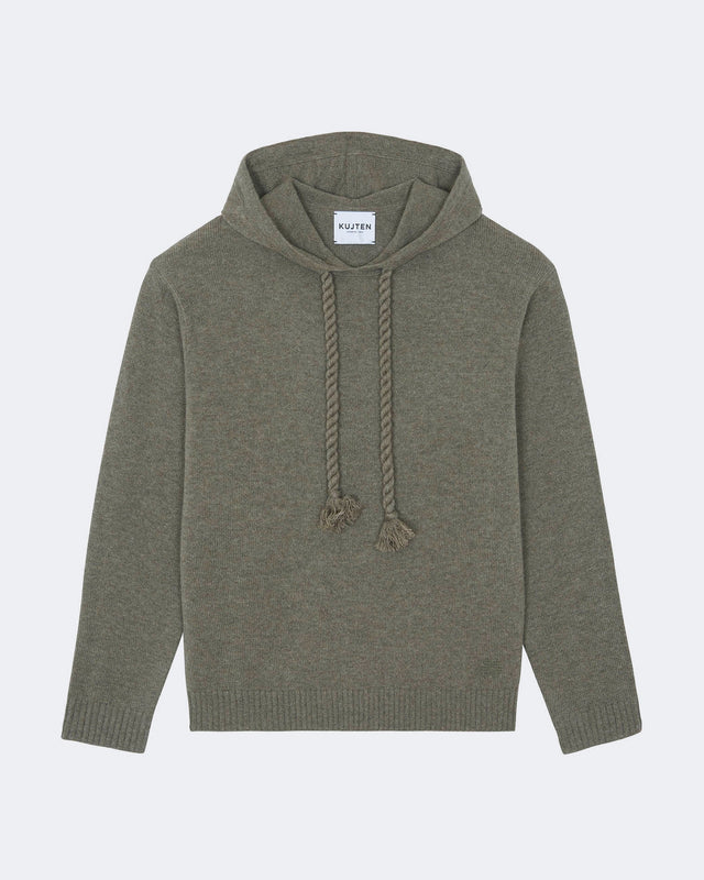 Pull Hoodie Bakia kaki chiné - Image principale