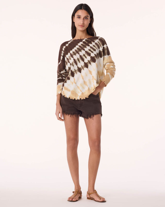Pull Mela Stripe Dye beige organic - Image principale