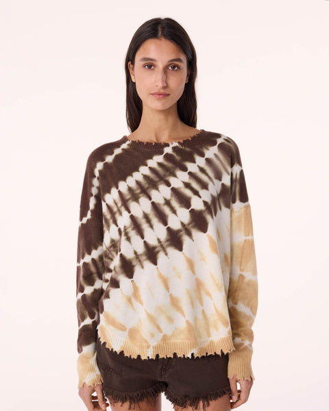 Pull Mela Stripe Dye beige organic - Image principale
