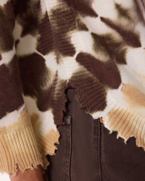Pull Mela Stripe Dye beige organic - Image principale