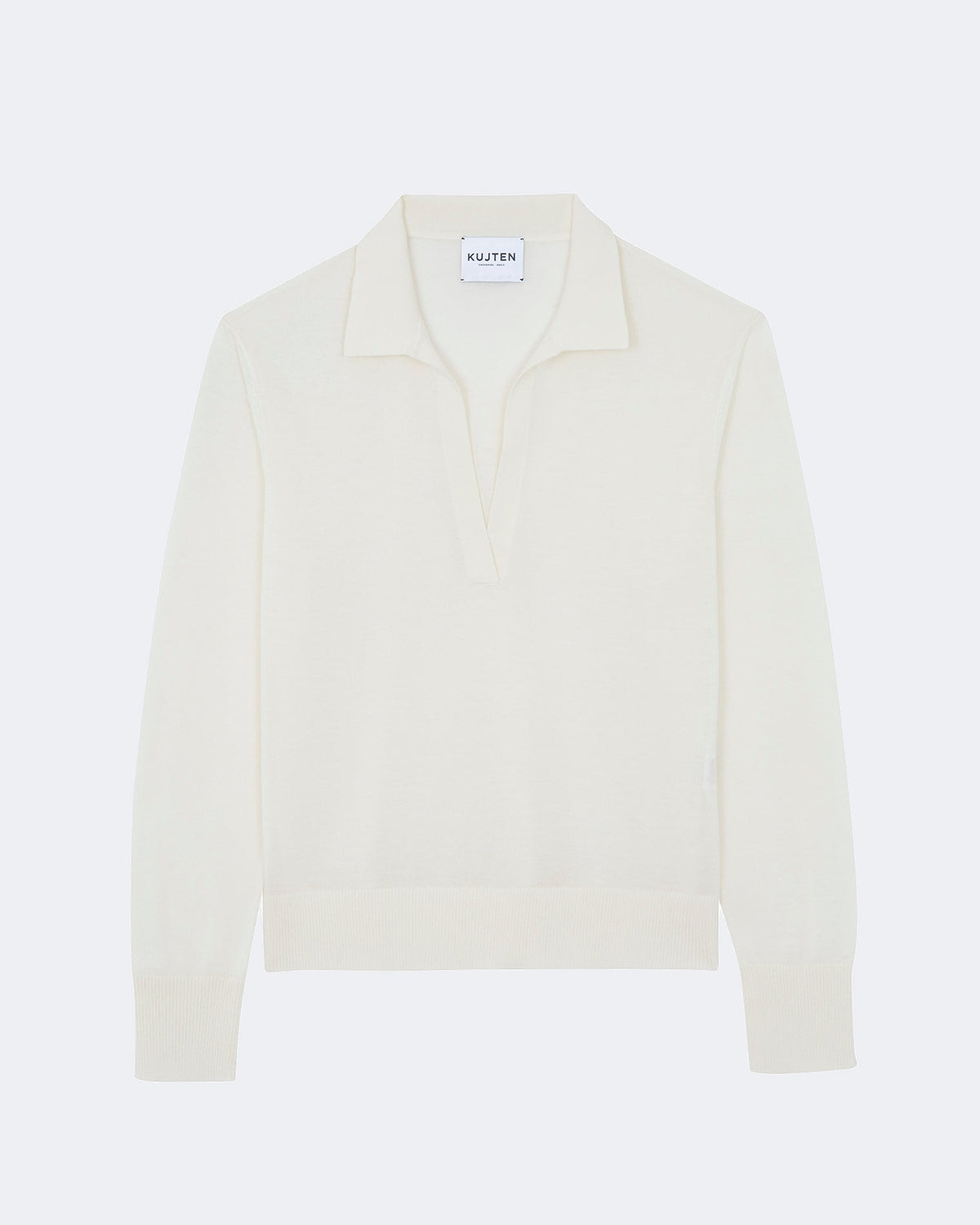 Pull en cachemire blanc pour femme - Kujten packshot