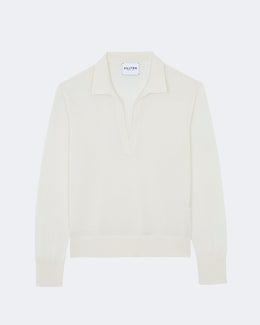 Pull en cachemire blanc pour femme - Kujten packshot