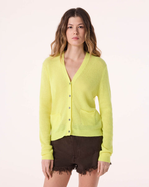 Cardigan Aissata lime yellow - Image principale