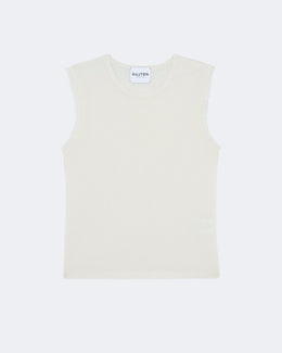Top en cachemire blanc pour femme - Kujten packshot