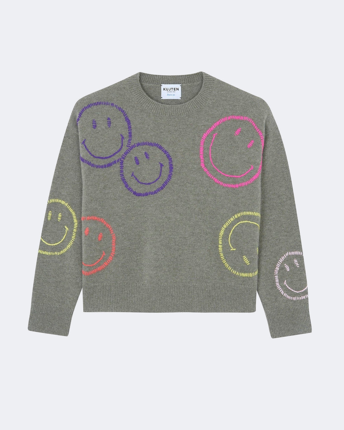Pull en cachemire kaki pour femme - Kujten packshot