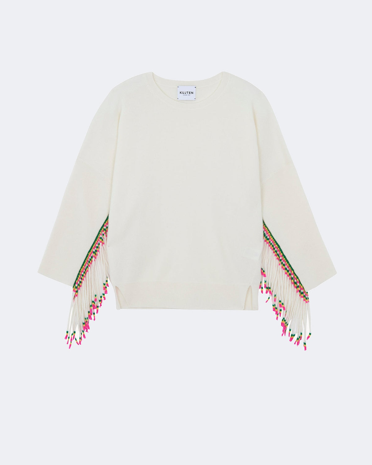 Pull en cachemire blanc pour femme - Kujten packshot