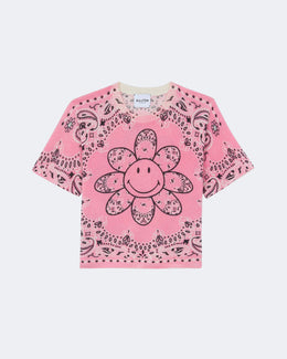T-shirt tee flower bico rose imprimé - Kujten packshot