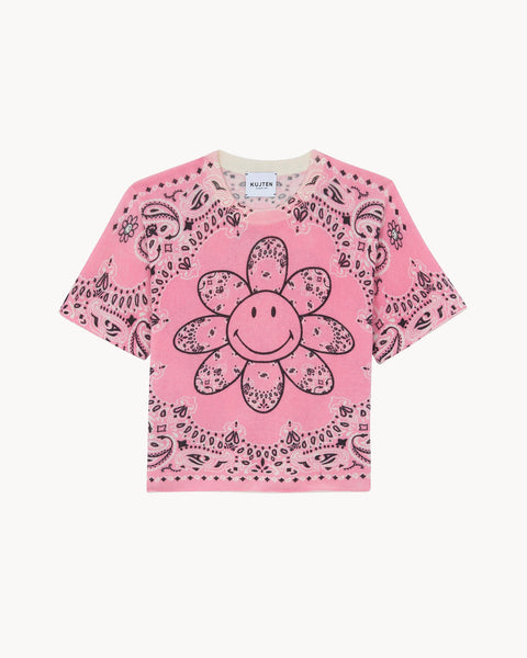T-Shirt Tee Flower Bico rose bonbon - Image principale