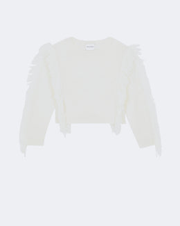 Pull en cachemire blanc pour femme - Kujten packshot