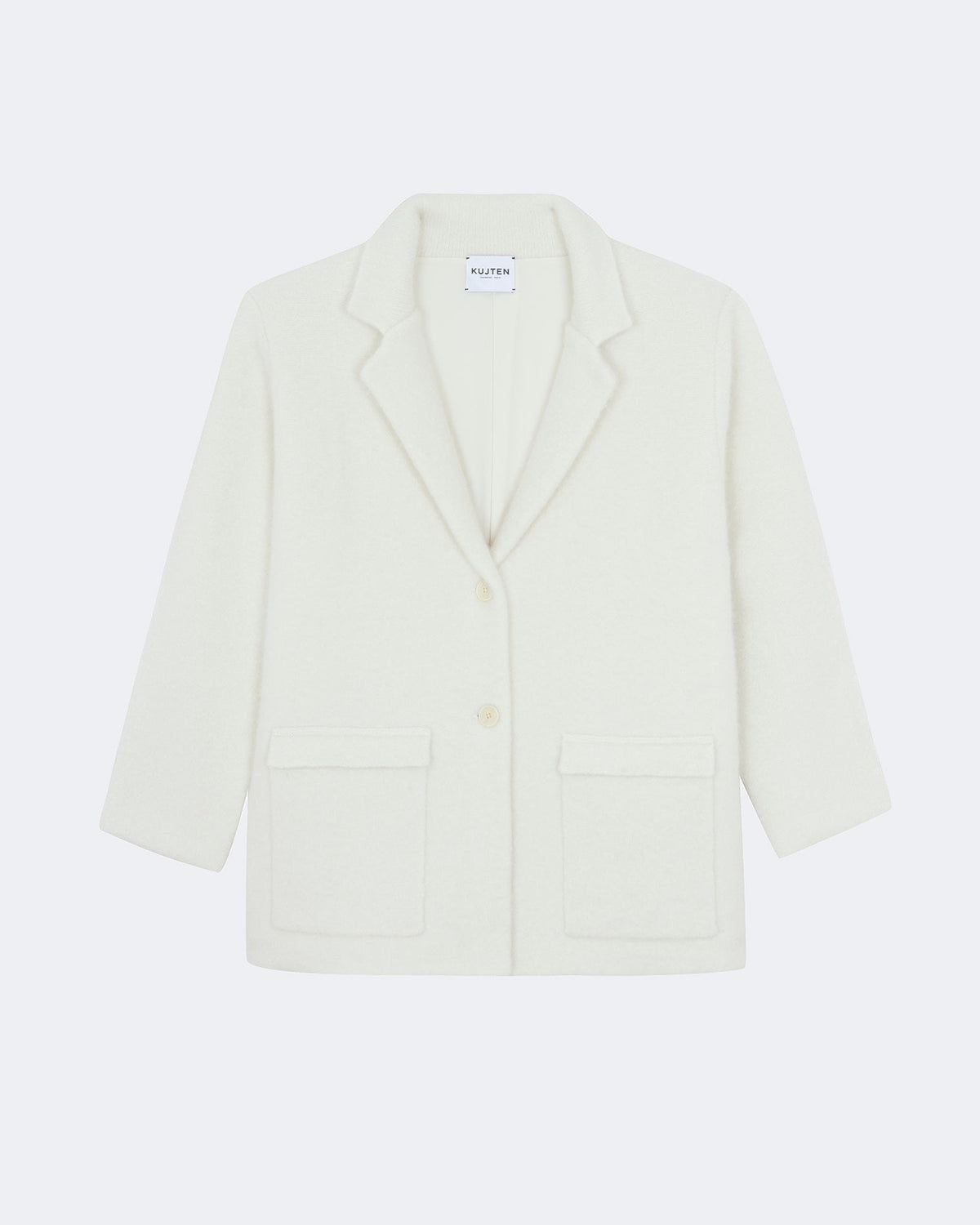 Veste en cachemire blanc pour femme - Kujten packshot
