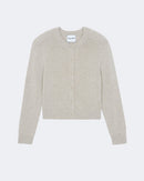 Gilet en cachemire blanc beige pour femme - Kujten packshot