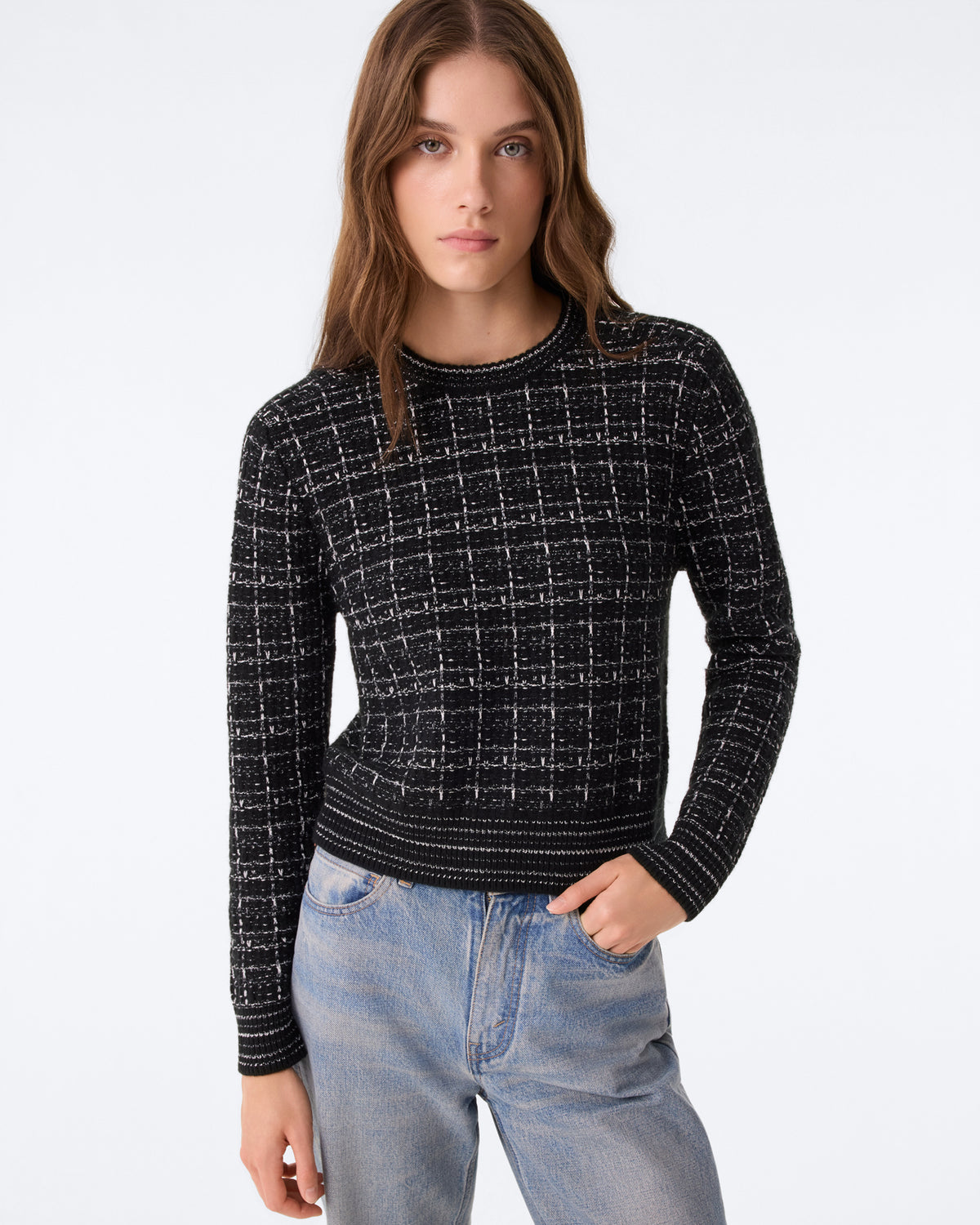 Pull Caroline Tweed noir