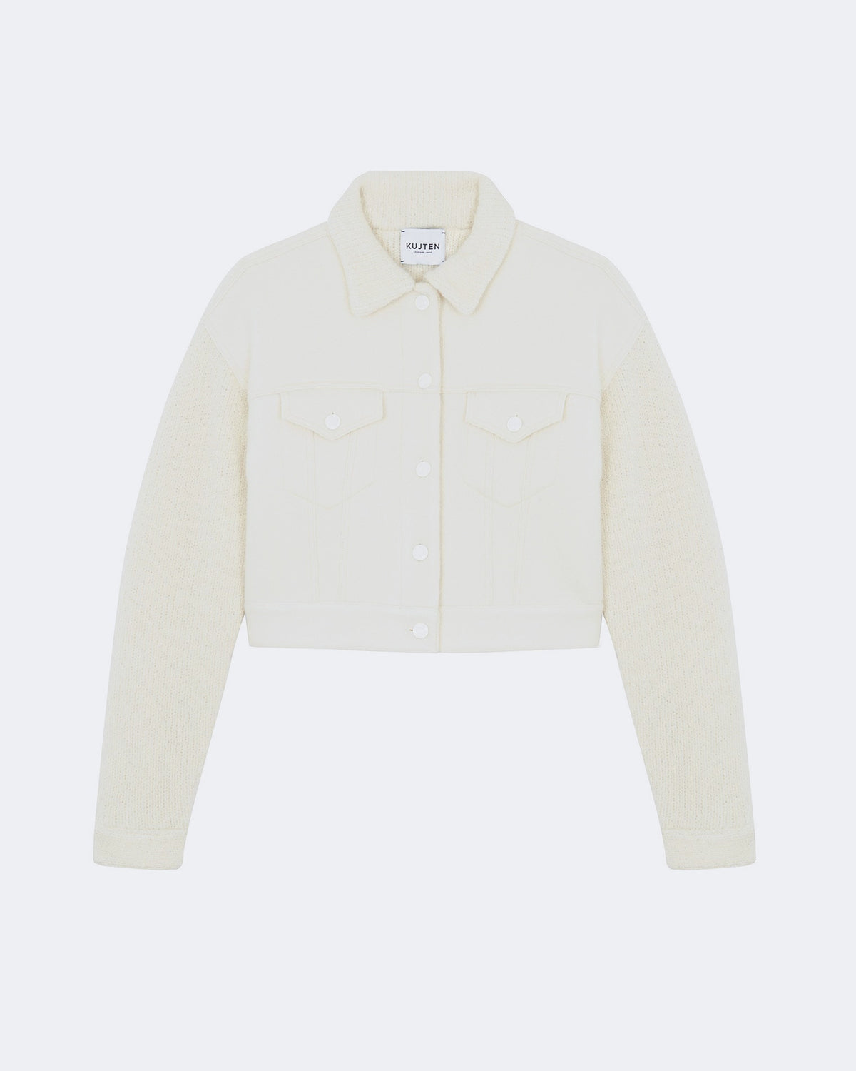 Veste en cachemire blanc pour femme - Kujten packshot