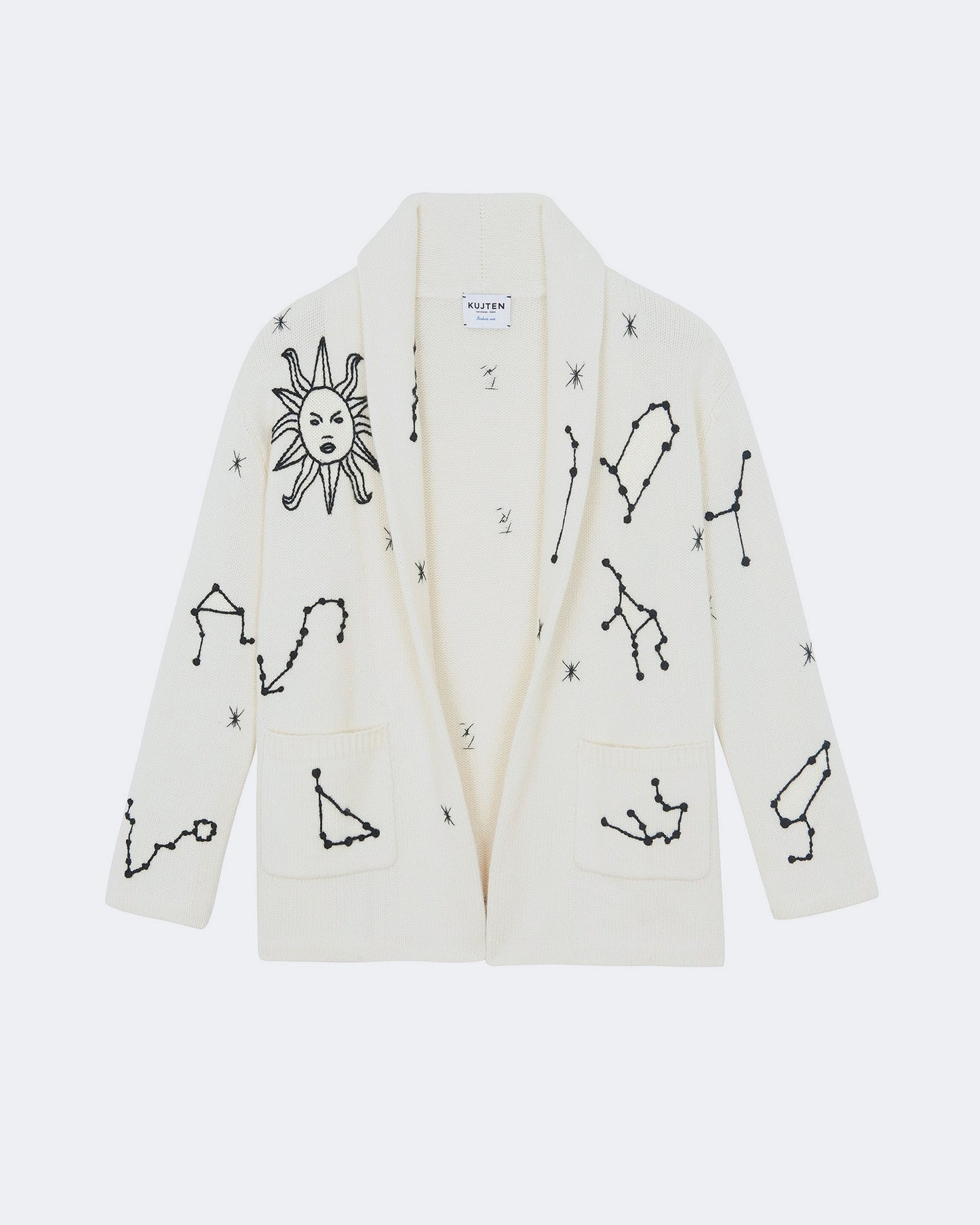 Gilet cassiopee cachemire blanc - Kujten packshot