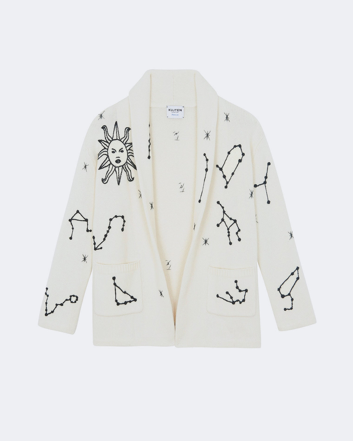 Gilet cassiopee cachemire blanc - Kujten packshot