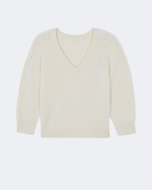 Pull divee oversize blanc - Kujten packshot