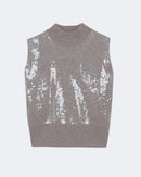 Pull debardeur divine sequins tricotage jersey beige - Kujten packshot