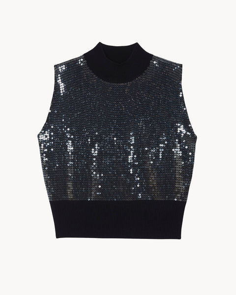 Sweater Tank Top Divine Sequins black - Image principale