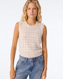 Top Gia Tweed blanc