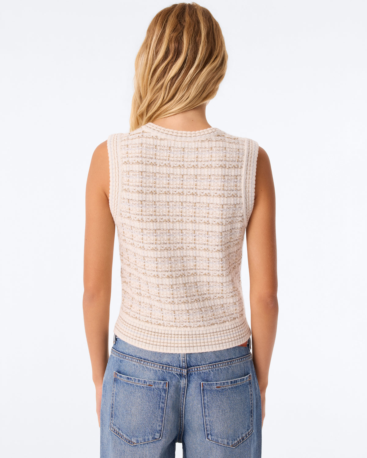 Top Gia Tweed blanc