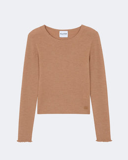 Pull en cachemire camel pour femme - Kujten packshot