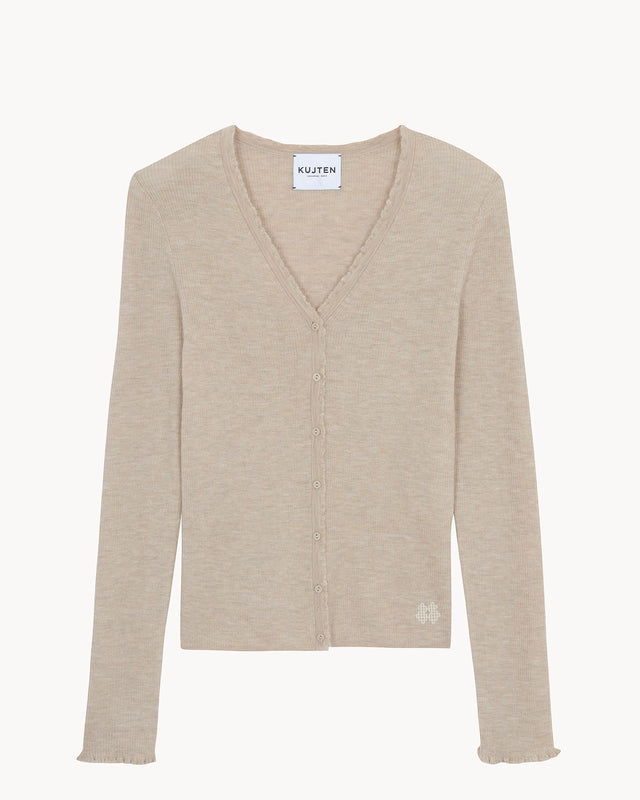 Gilet Karli Cardi beige chiné - Image principale