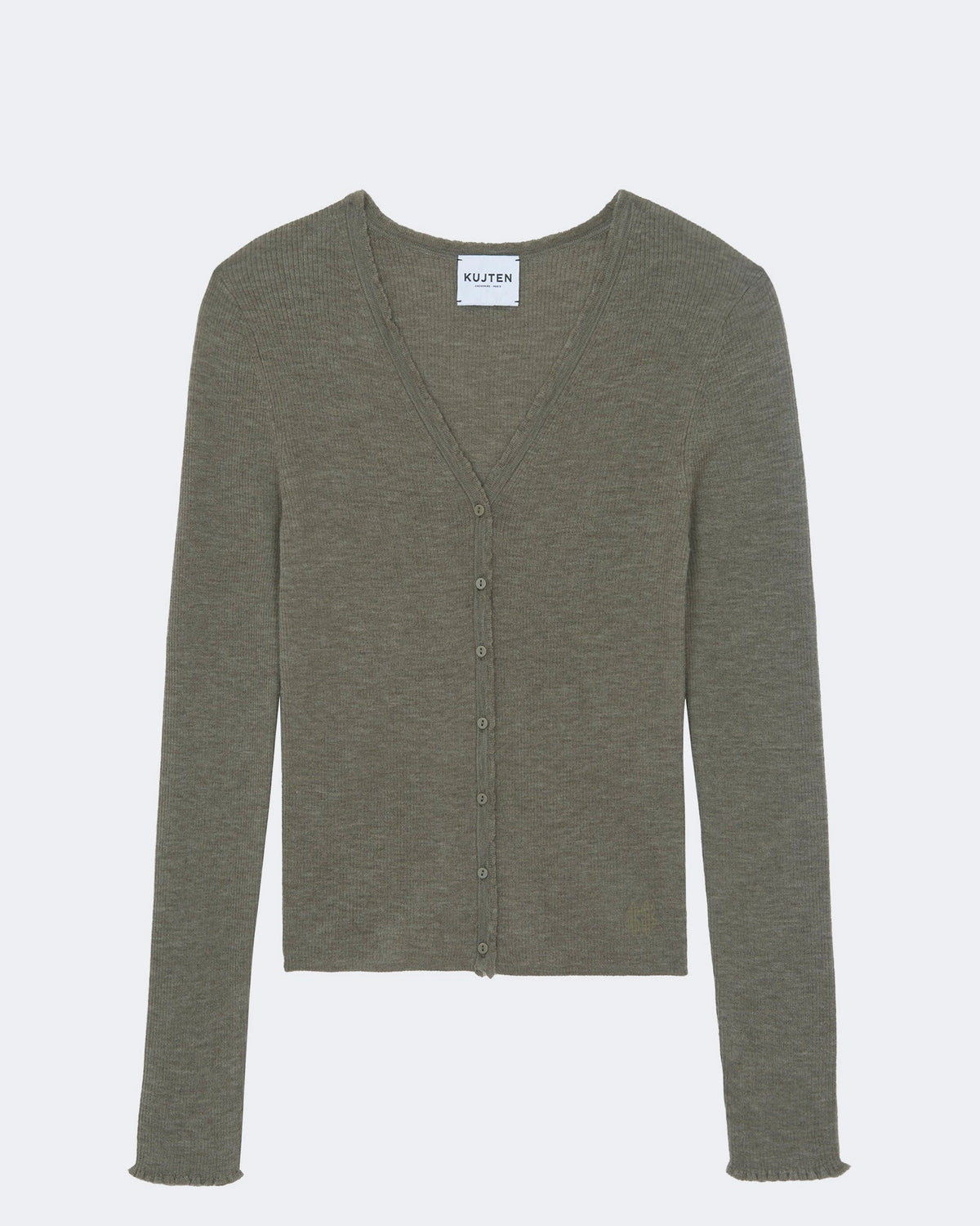 Gilet en cachemire kaki pour femme - Kujten packshot