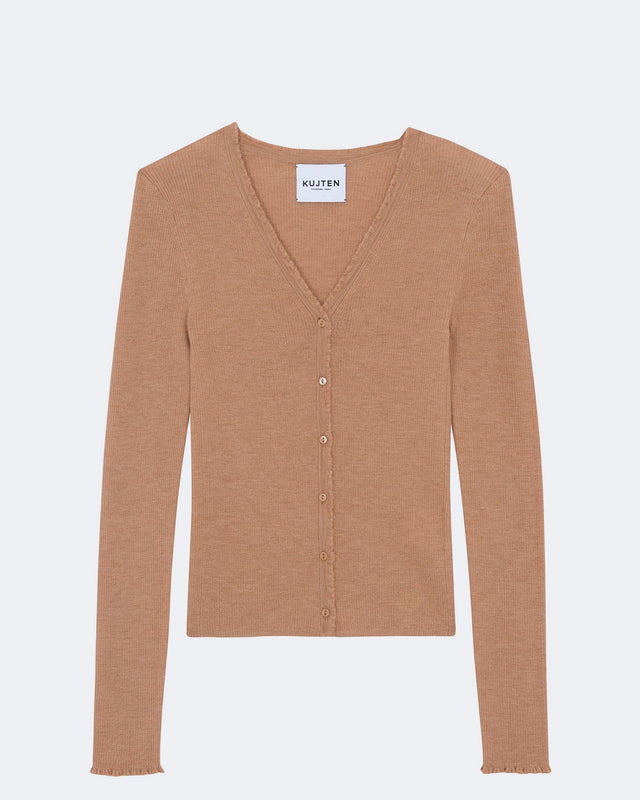 Gilet Karlicardi marron camelo - Image principale