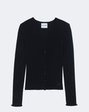 Gilet karlicardi tricotage jersey noir - Kujten packshot