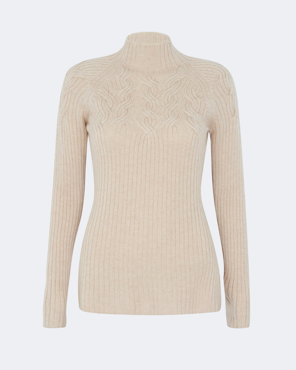 Pull klea côtes plates beige - Kujten packshot