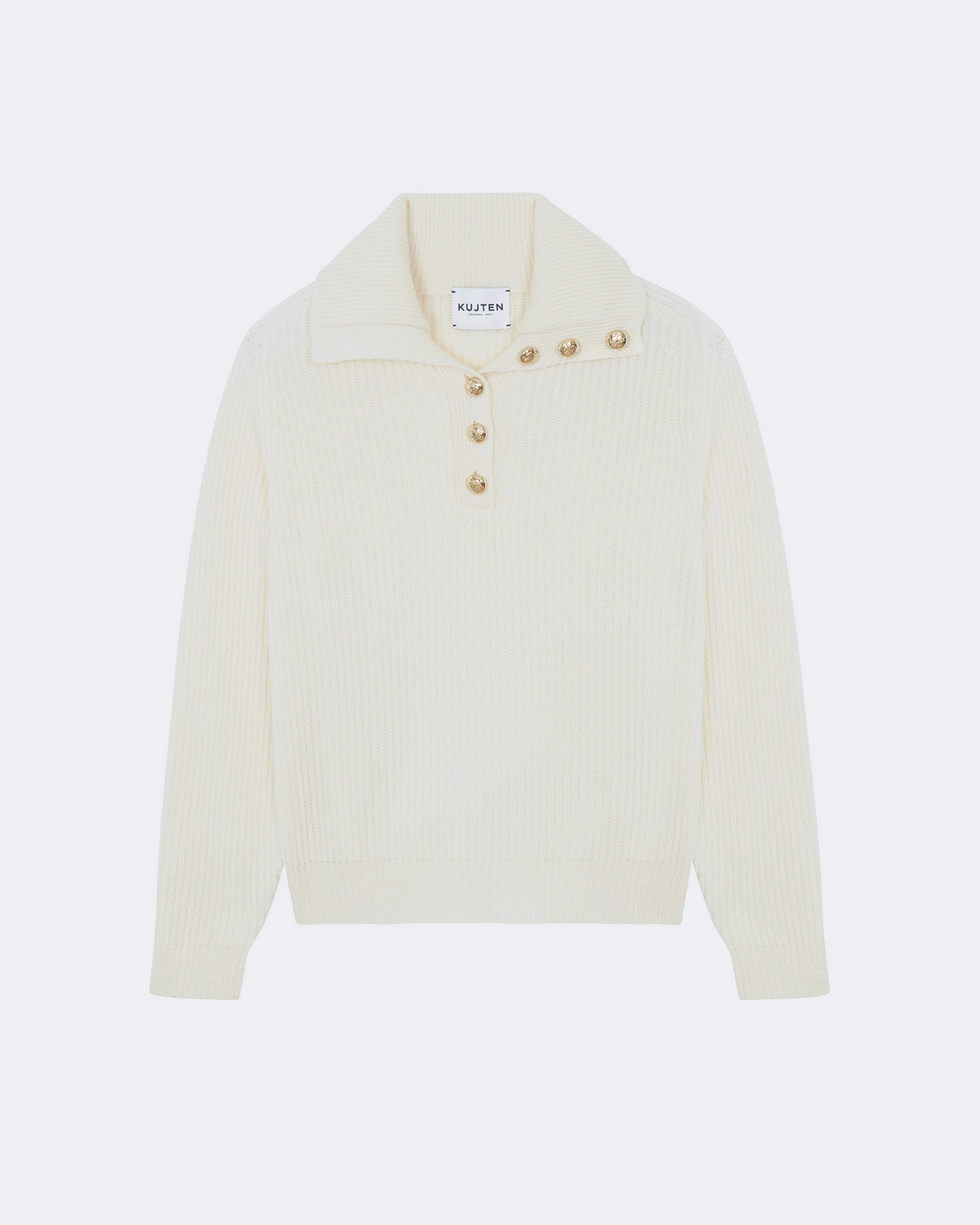 Pull en cachemire blanc pour femme - Kujten packshot