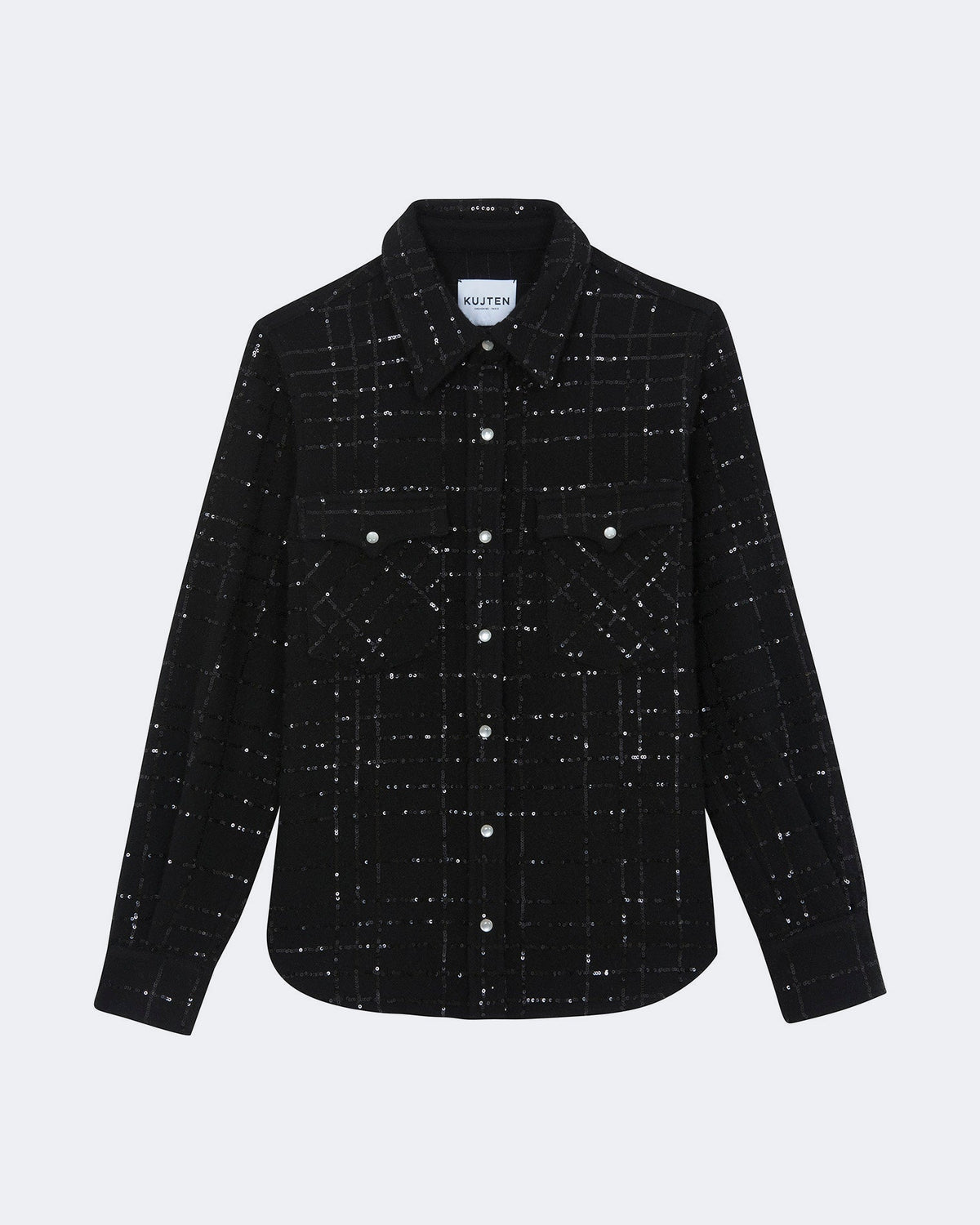 Chemise en cachemire noir pour femme - Kujten packshot